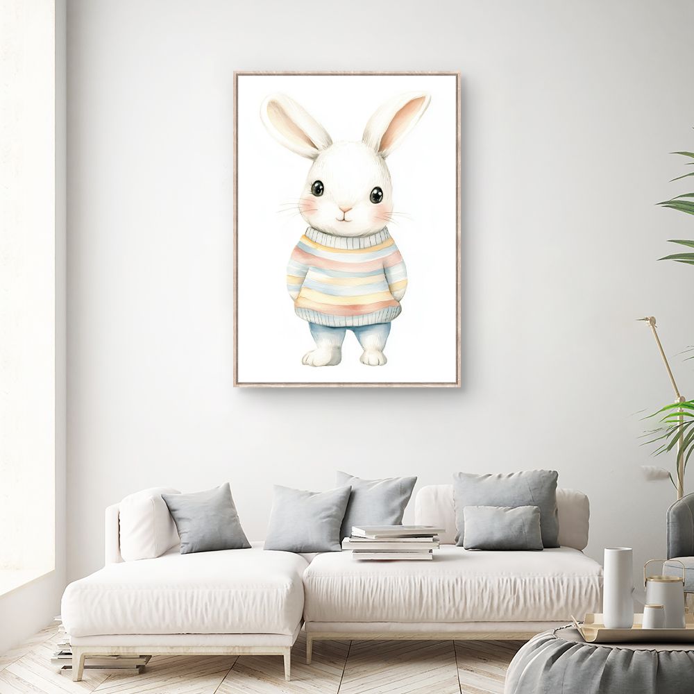 Tableau imprimé pour enfants 'Lapin adorable'