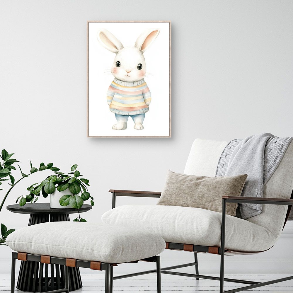 Tableau imprimé pour enfants 'Lapin adorable'