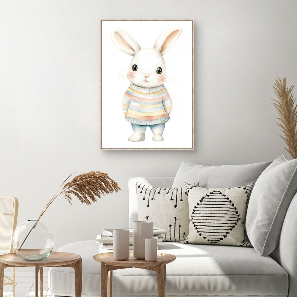 Tableau imprimé pour enfants 'Lapin adorable'
