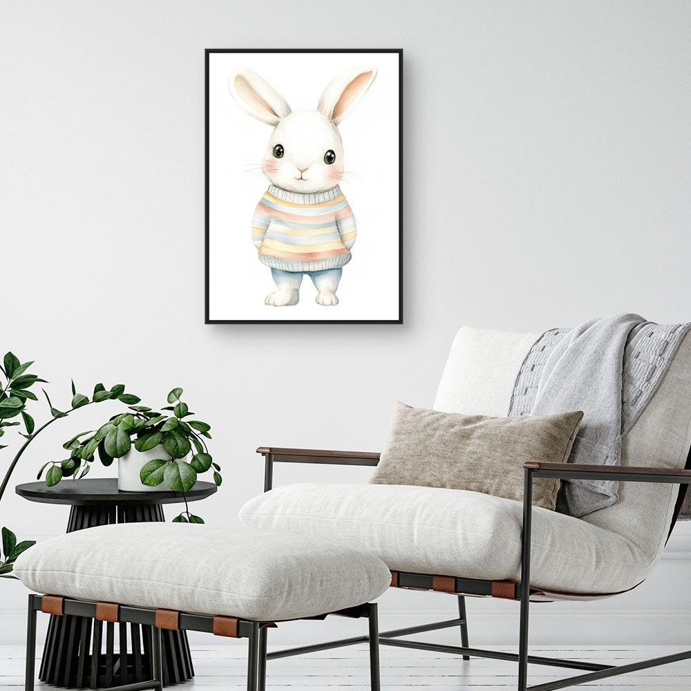 Tableau imprimé pour enfants 'Lapin adorable'