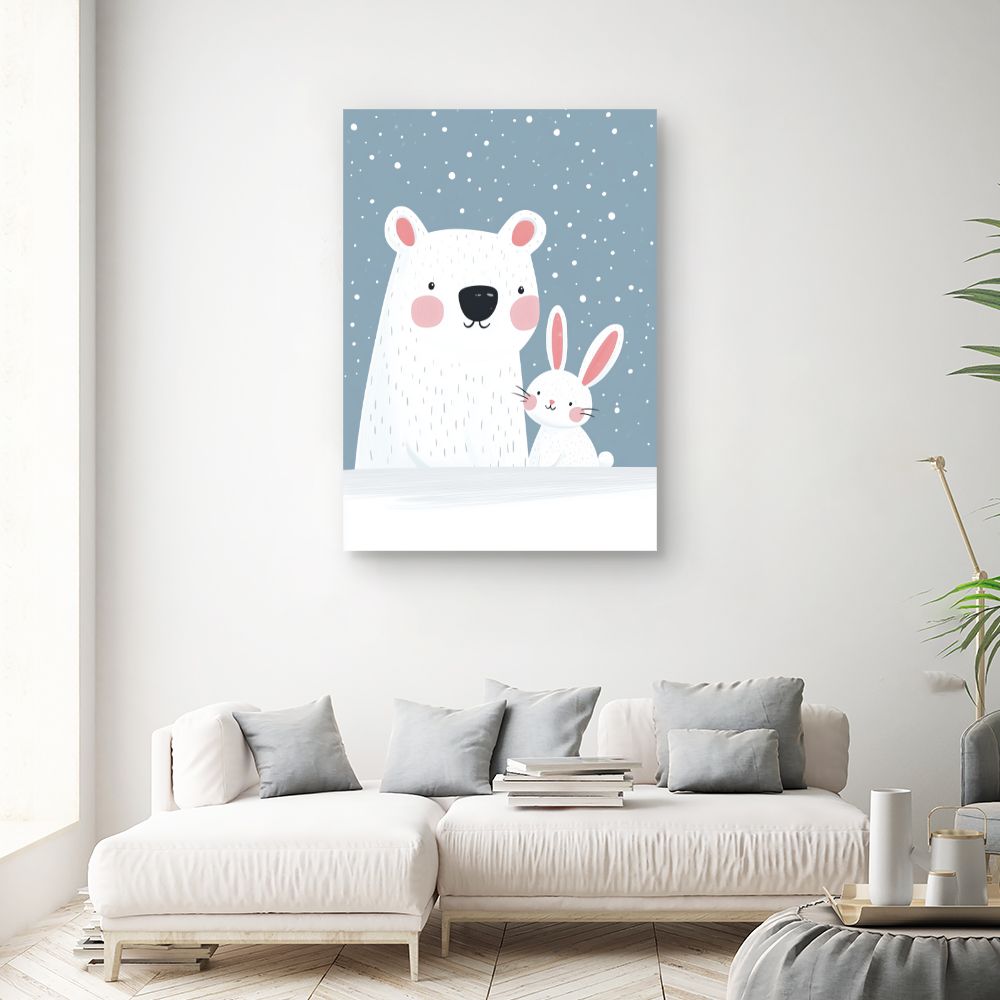 Tableau imprimé pour enfants 'Duo polaire adorable'