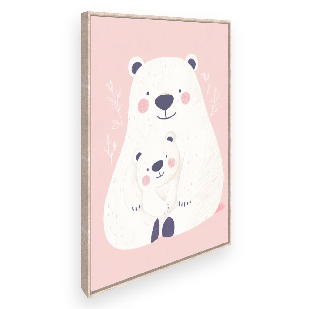 Tableau imprimé pour enfants 'Duo d'ours câlins'