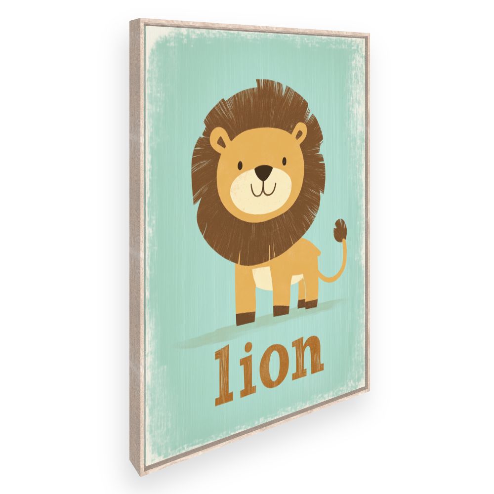 Tableau imprimé pour enfants 'Lion câlin'