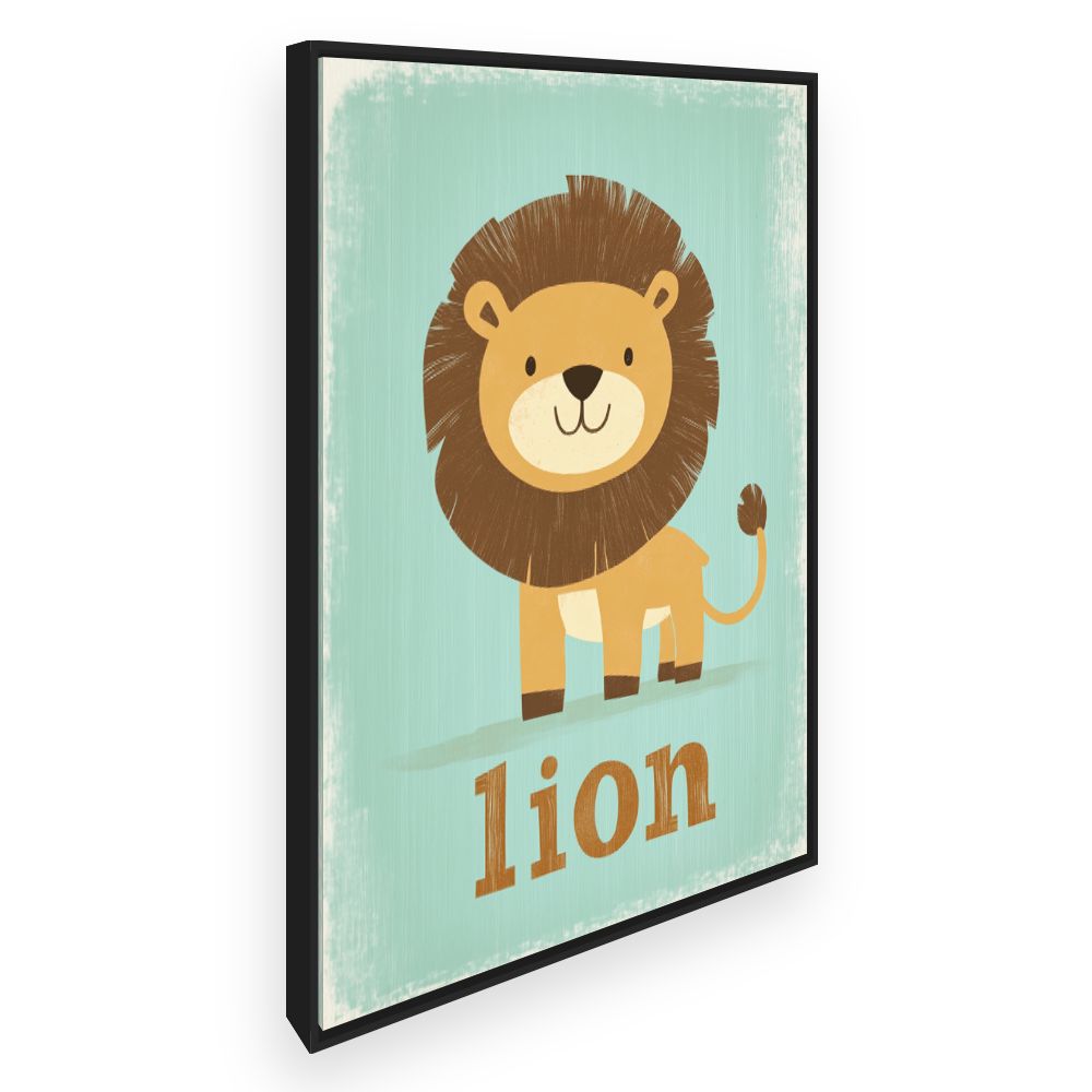 Tableau imprimé pour enfants 'Lion câlin'