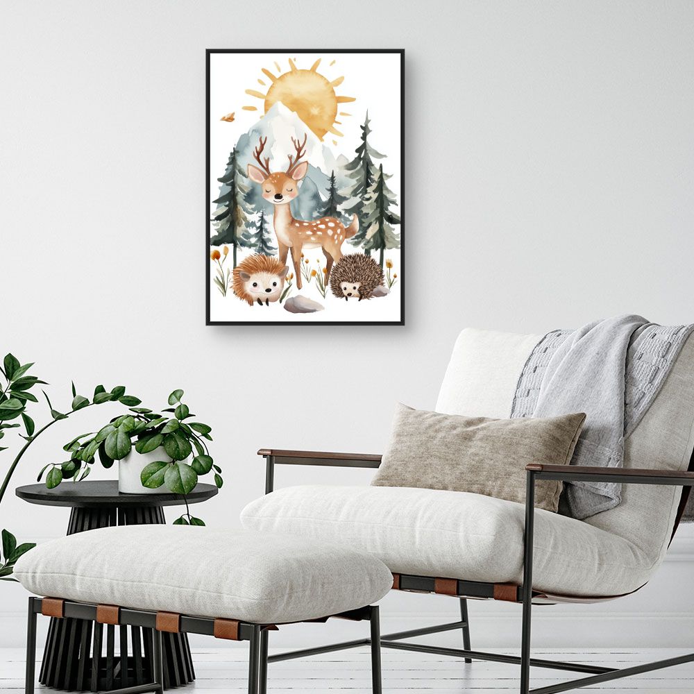 Tableau imprimé pour enfants 'Animaux des bois'