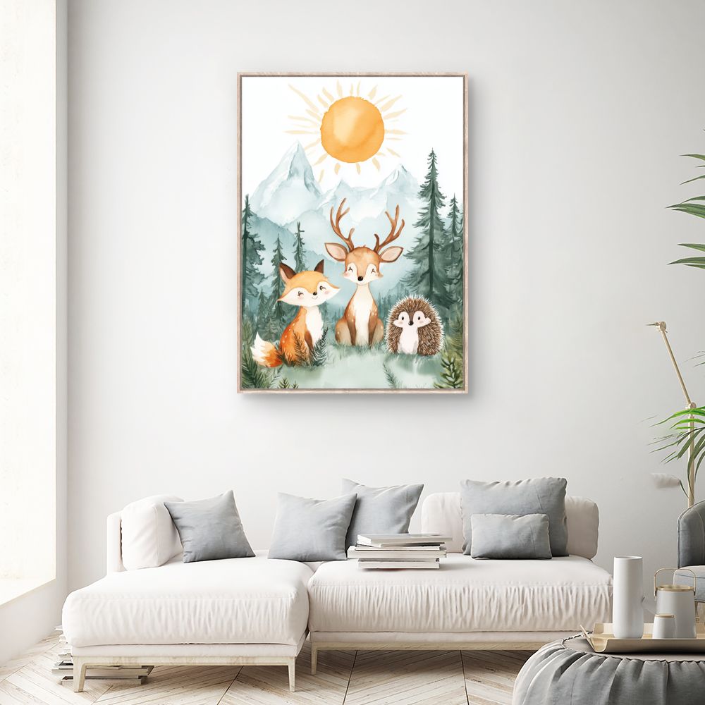Tableau imprimé pour enfants 'Animaux de la forêt'