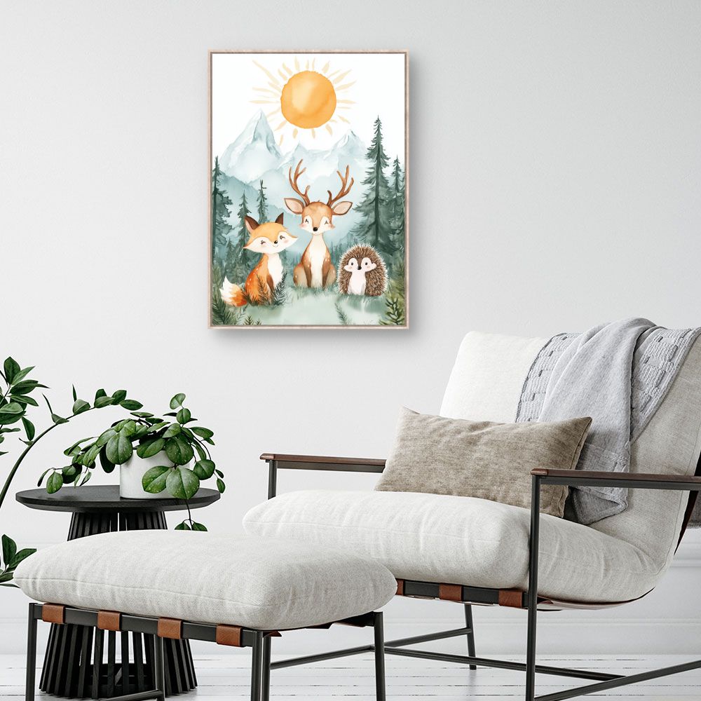 Tableau imprimé pour enfants 'Animaux de la forêt'