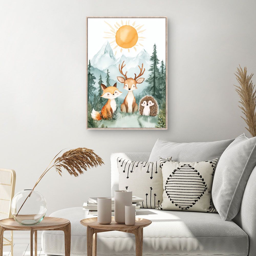 Tableau imprimé pour enfants 'Animaux de la forêt'
