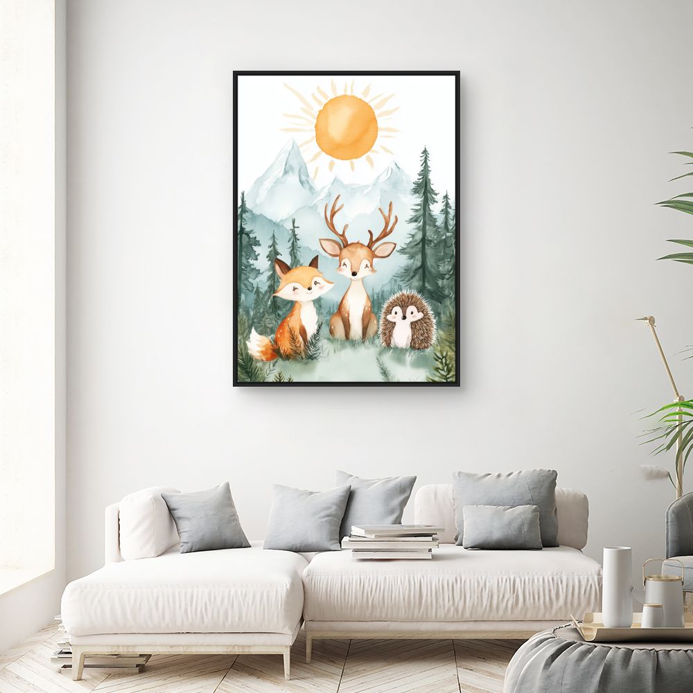 Tableau imprimé pour enfants 'Animaux de la forêt'