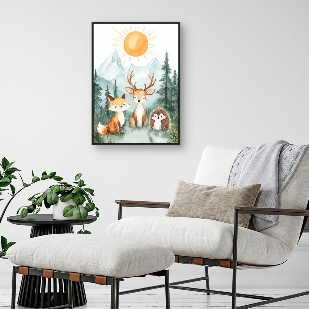 Tableau imprimé pour enfants 'Animaux de la forêt'