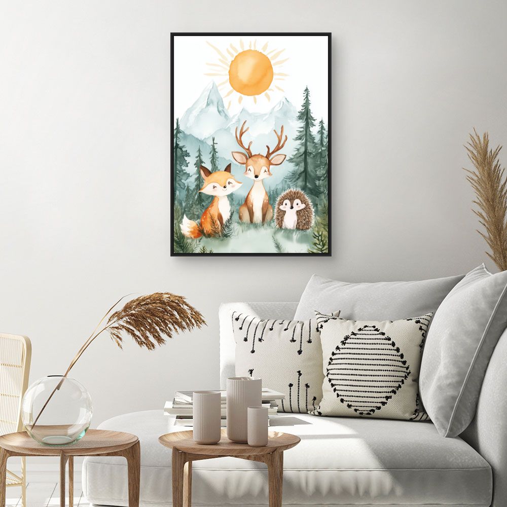 Tableau imprimé pour enfants 'Animaux de la forêt'