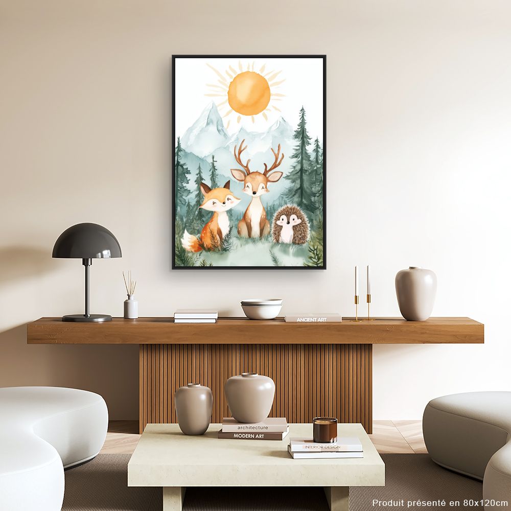 Tableau imprimé pour enfants 'Animaux de la forêt'