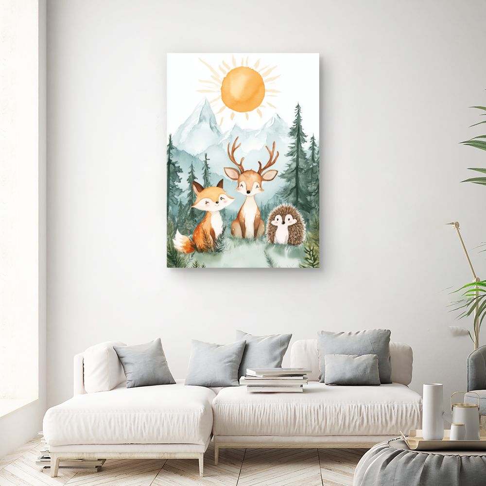 Tableau imprimé pour enfants 'Animaux de la forêt'