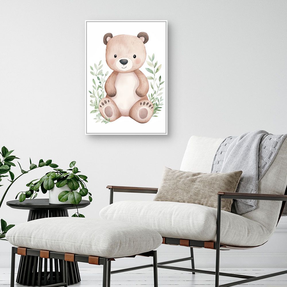 Tableau imprimé pour enfants 'Ours câlin'