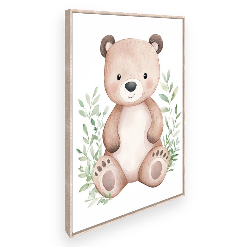 Tableau imprimé pour enfants 'Ours câlin'