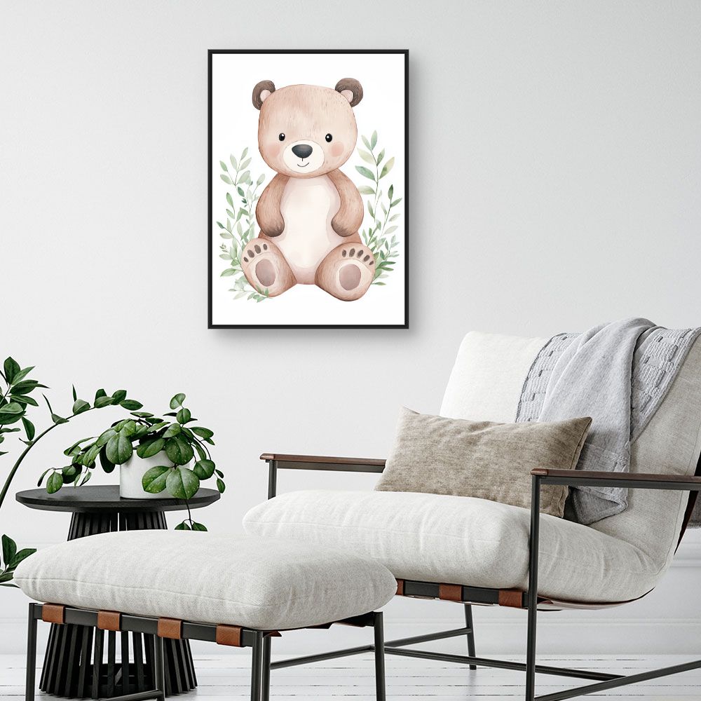 Tableau imprimé pour enfants 'Ours câlin'