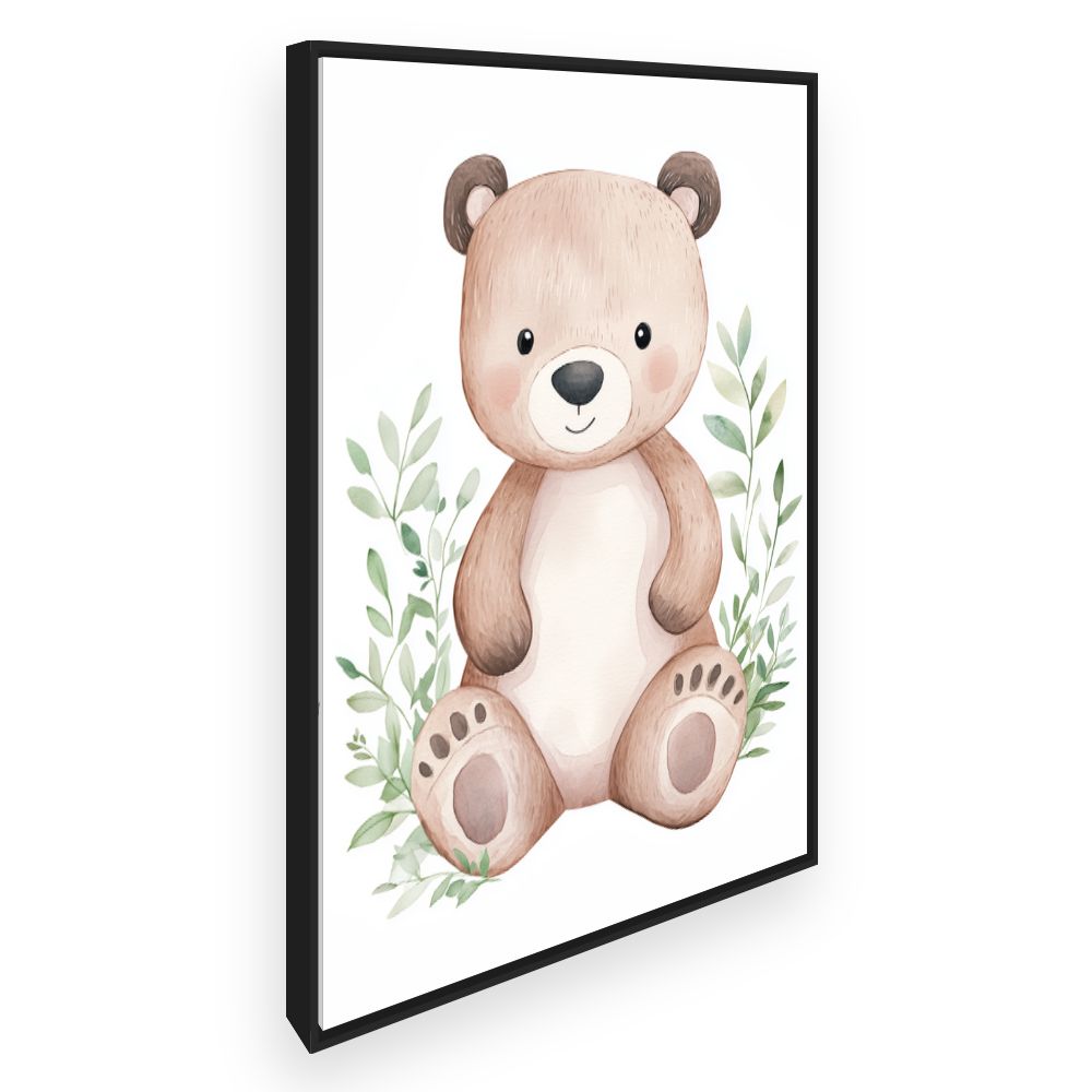 Tableau imprimé pour enfants 'Ours câlin'