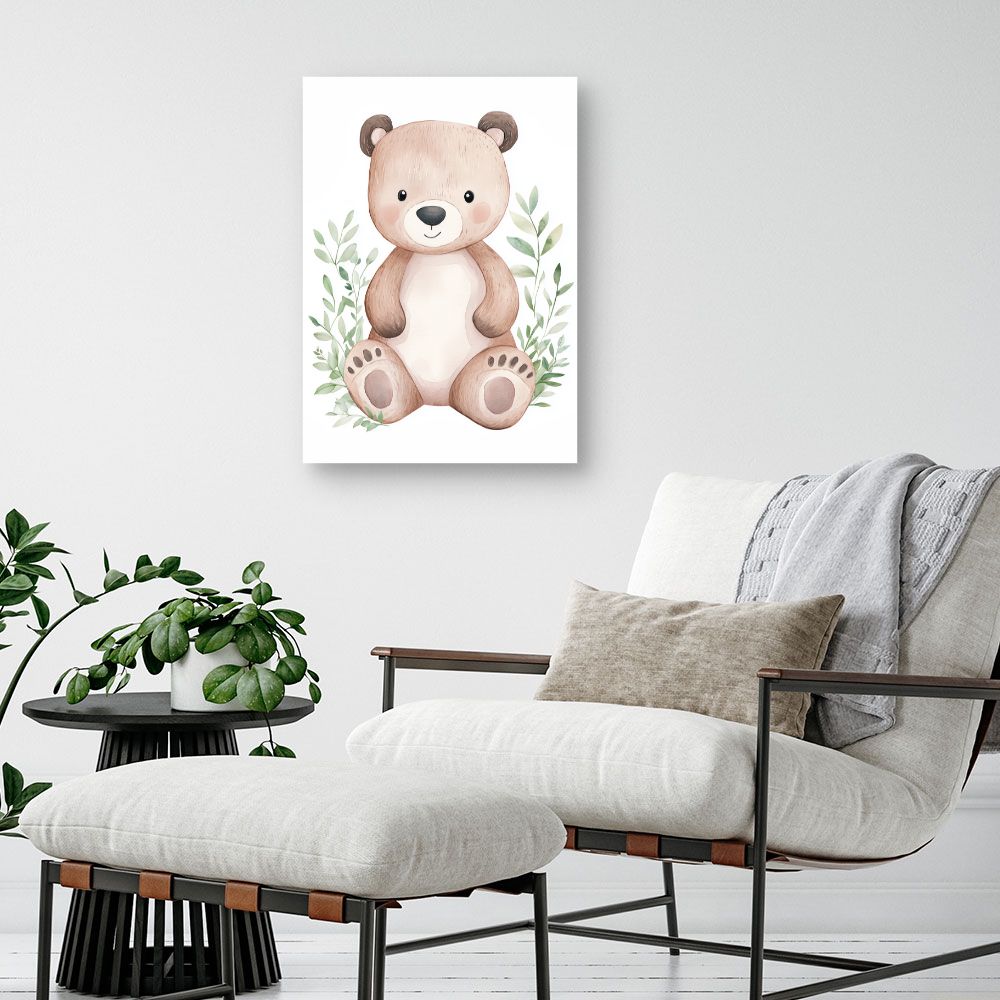 Tableau imprimé pour enfants 'Ours câlin'