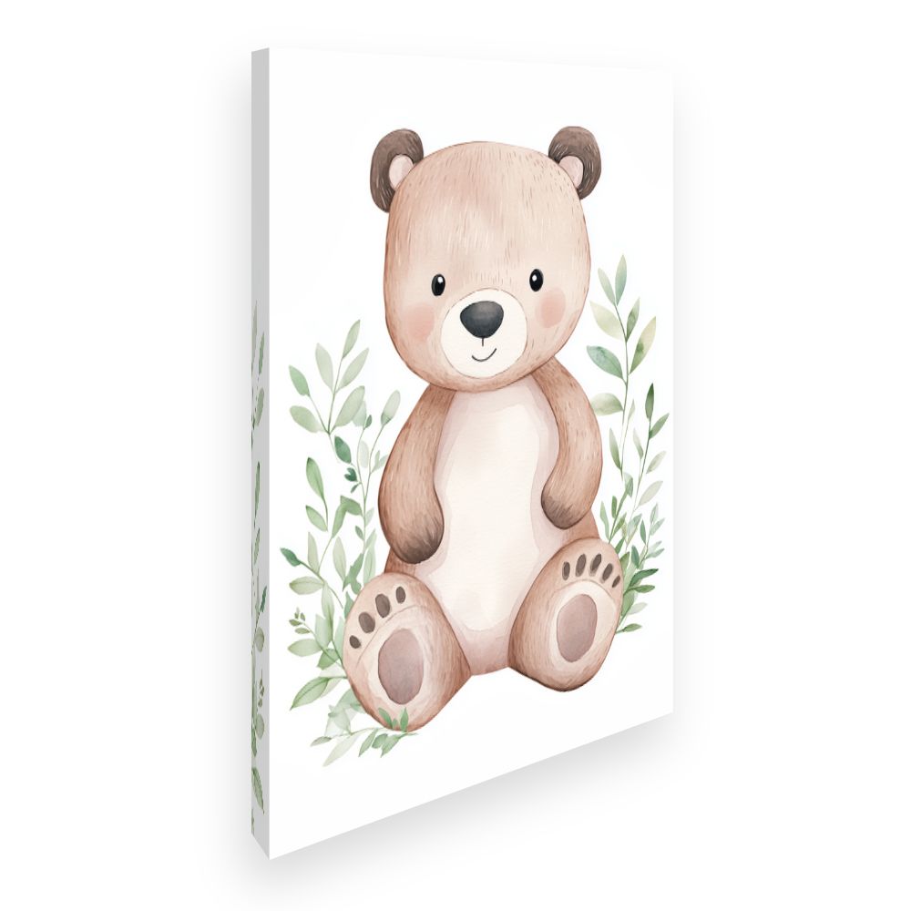 Tableau imprimé pour enfants 'Ours câlin'