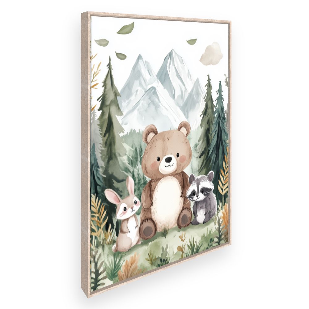 Tableau imprimé pour enfants 'Amis de la forêt'