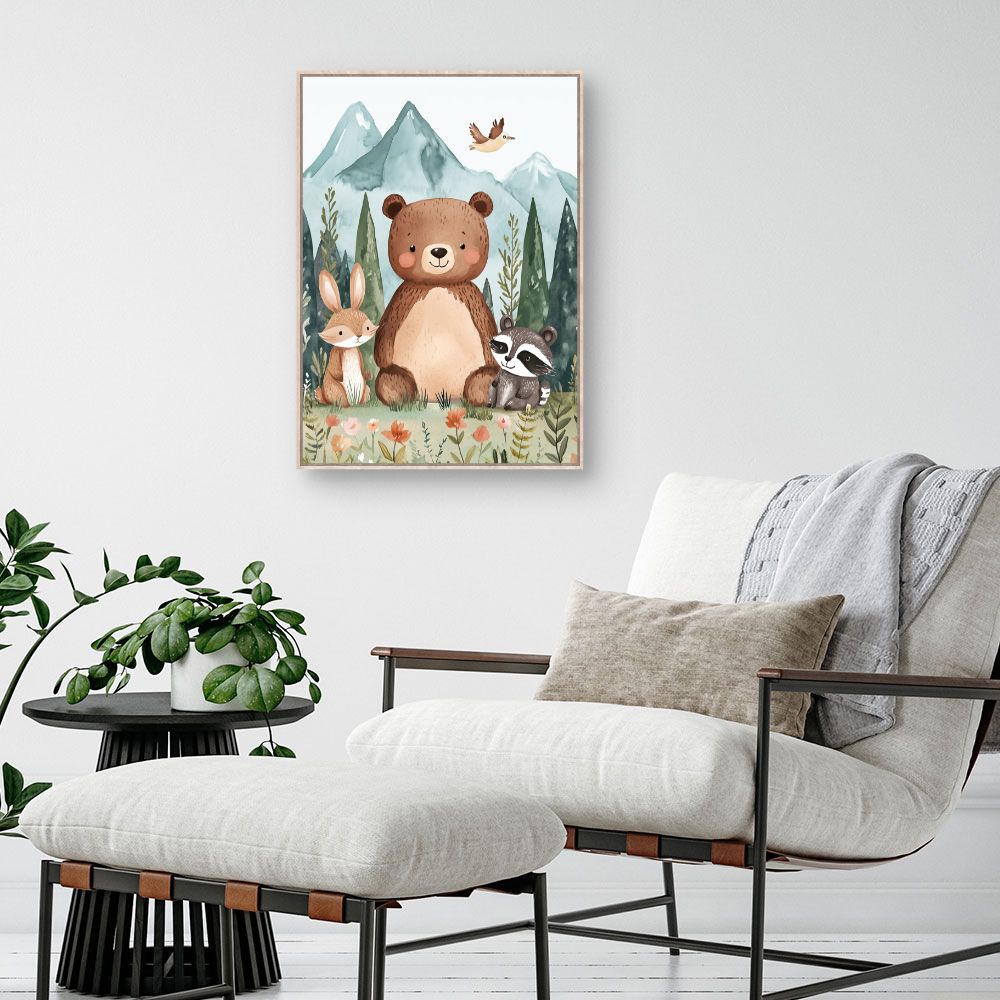 Tableau imprimé pour enfants 'Amis de la forêt'
