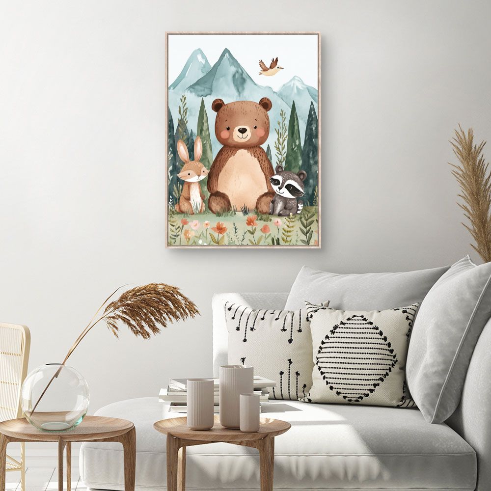 Tableau imprimé pour enfants 'Amis de la forêt'