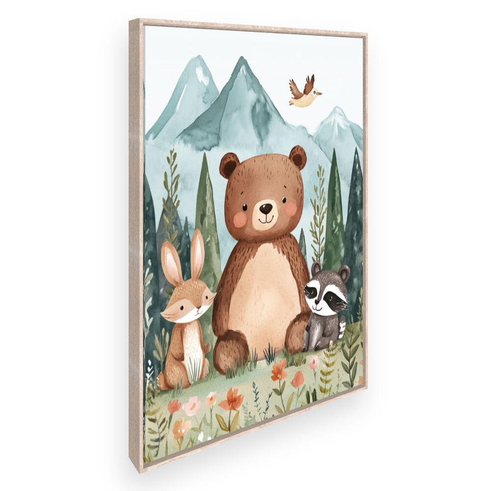 Tableau imprimé pour enfants 'Amis de la forêt'