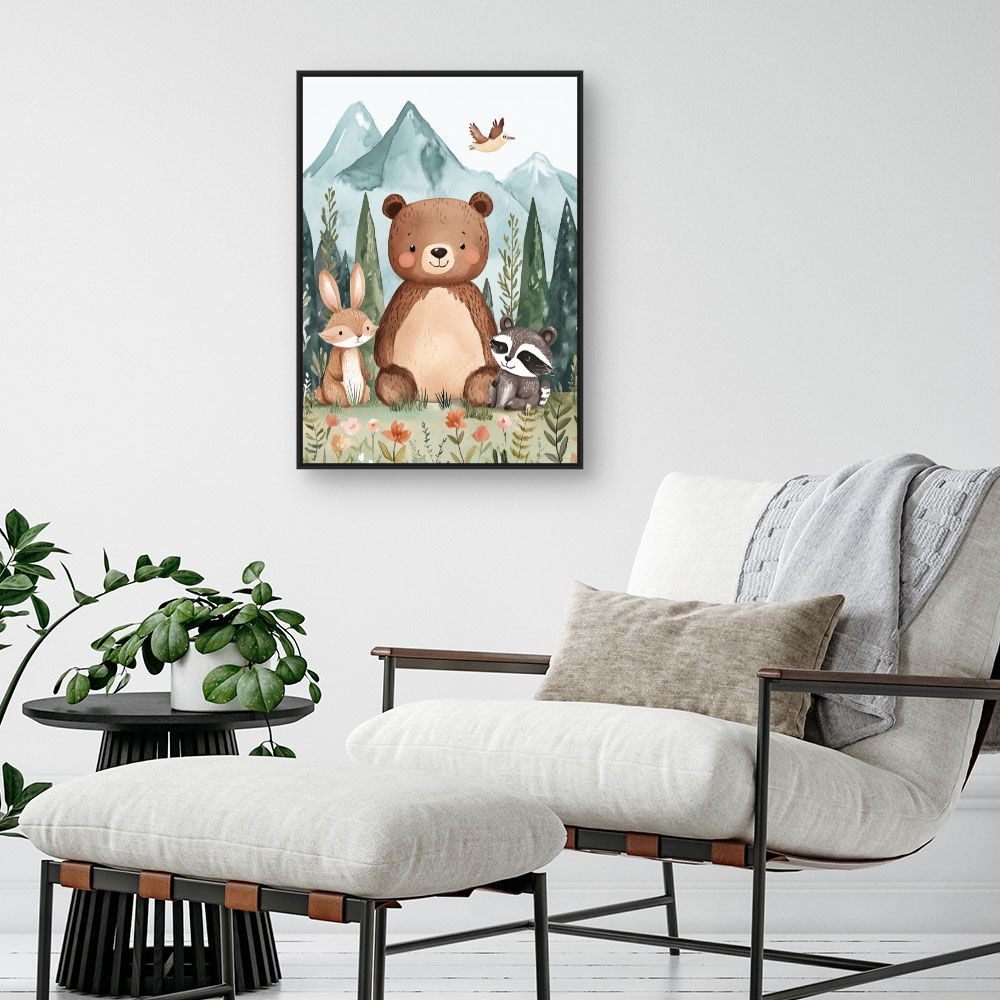 Tableau imprimé pour enfants 'Amis de la forêt'