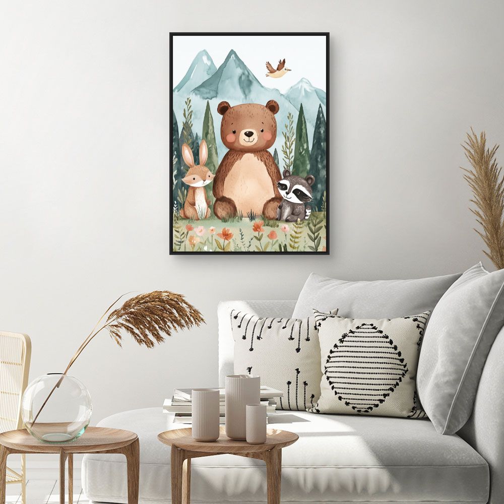 Tableau imprimé pour enfants 'Amis de la forêt'