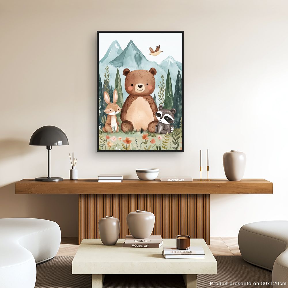 Tableau imprimé pour enfants 'Amis de la forêt'