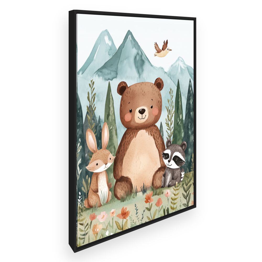 Tableau imprimé pour enfants 'Amis de la forêt'