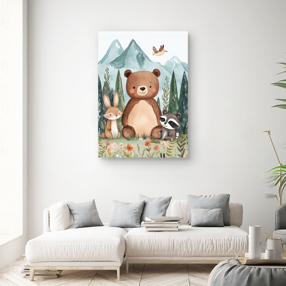 Tableau imprimé pour enfants 'Amis de la forêt'