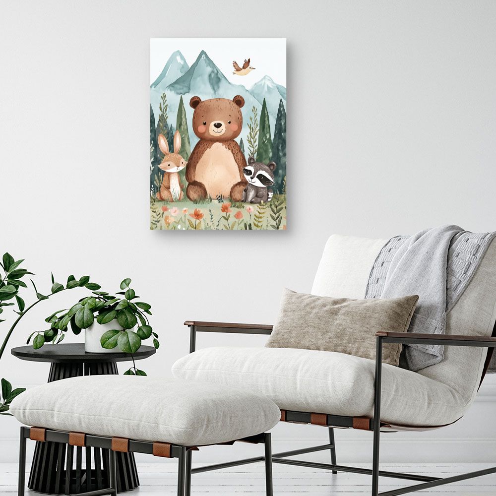 Tableau imprimé pour enfants 'Amis de la forêt'