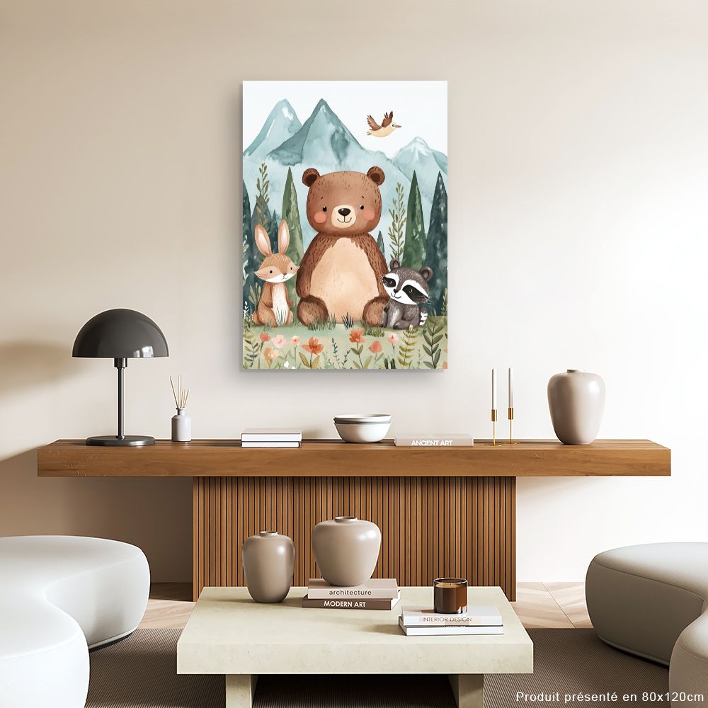 Tableau imprimé pour enfants 'Amis de la forêt'