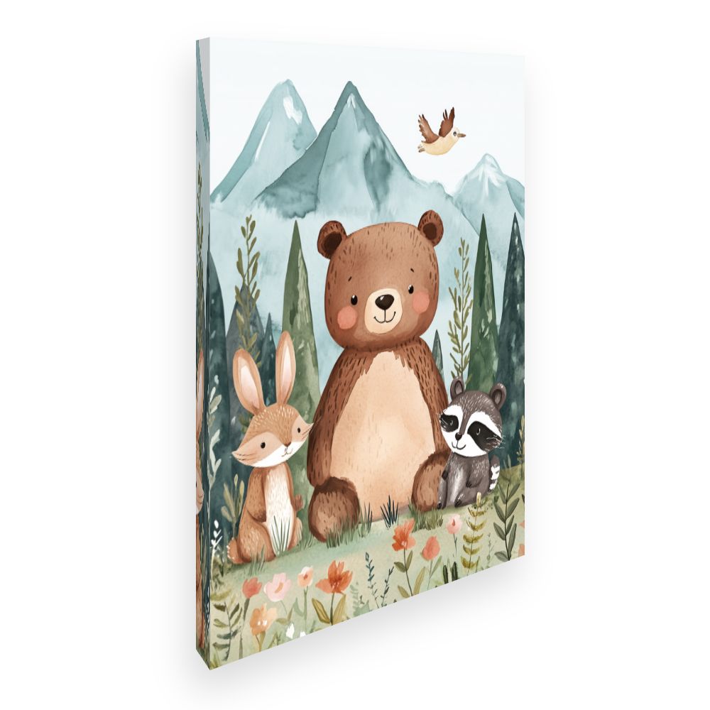 Tableau imprimé pour enfants 'Amis de la forêt'