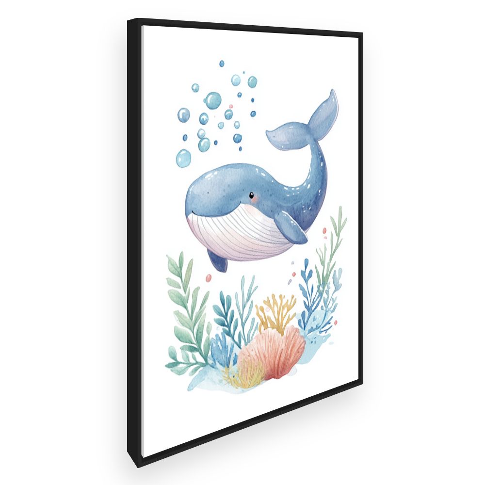 Tableau imprimé pour enfants 'Baleine joyeuse'