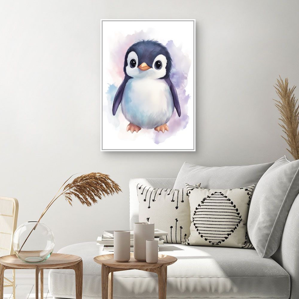 Tableau imprimé pour enfants 'Adorable petit pingouin'