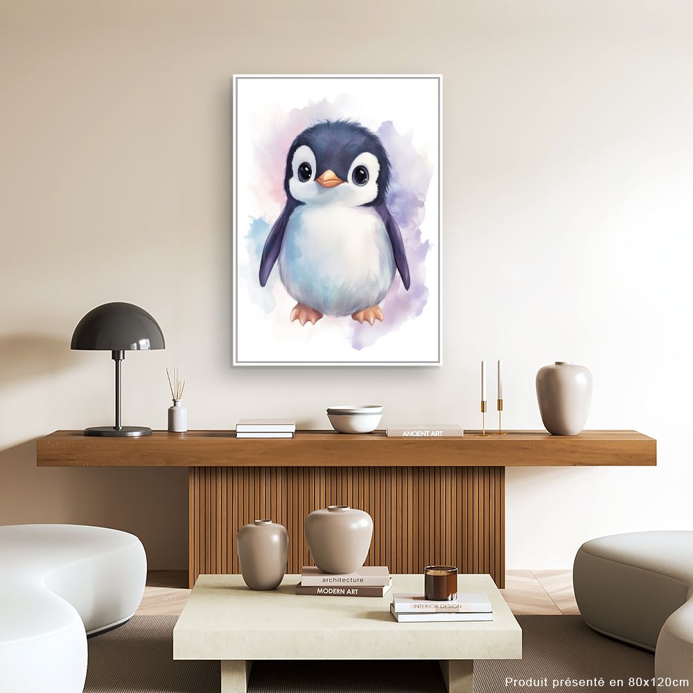 Tableau imprimé pour enfants 'Adorable petit pingouin'