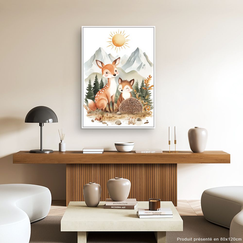 Tableau imprimé pour enfants 'Animaux des bois'