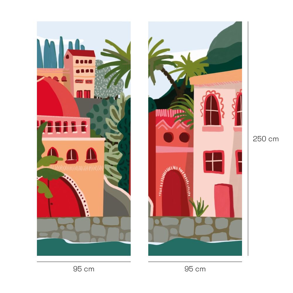 Papier peint "Architecture colorée joyeuse"