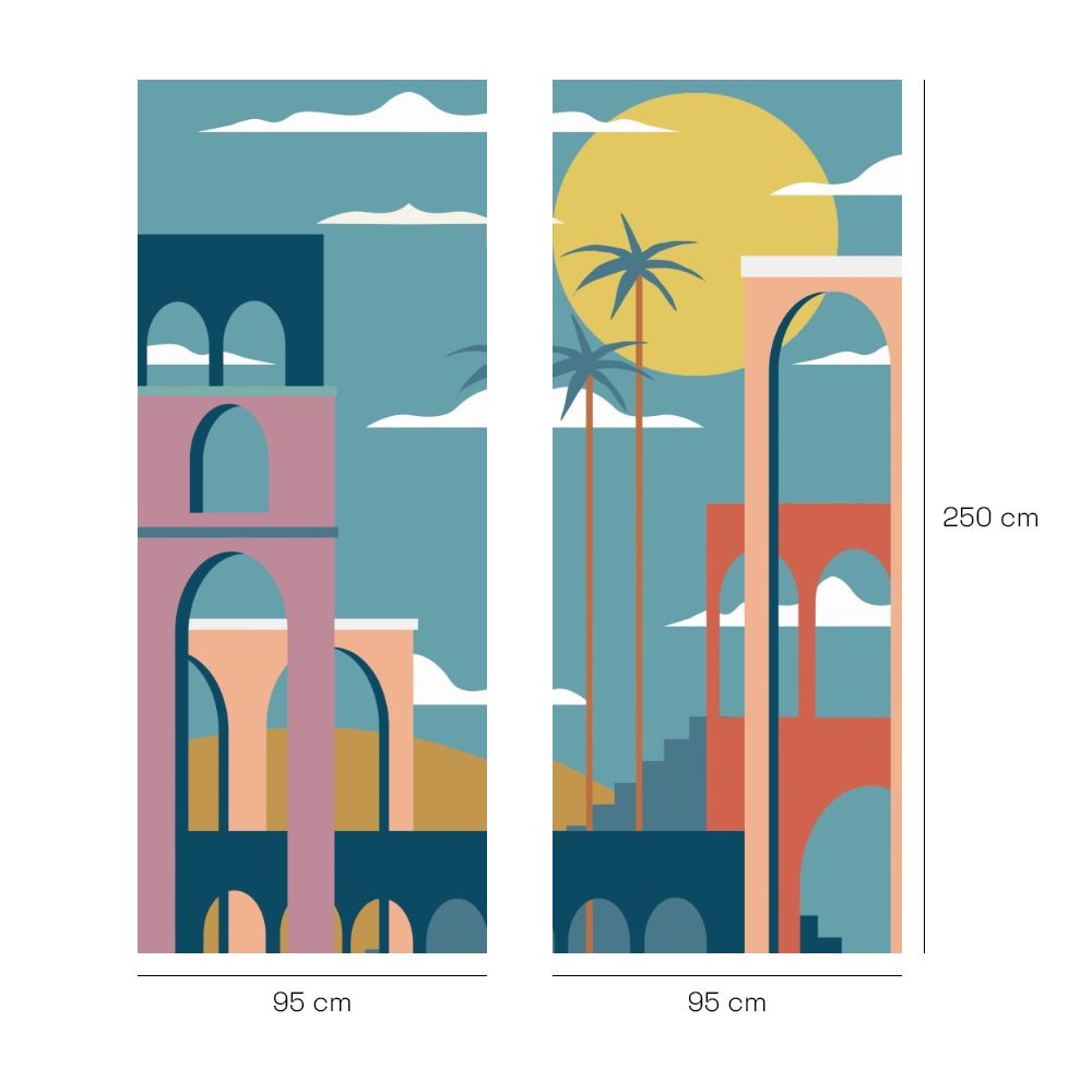 Papier peint "Paysage coloré moderne"