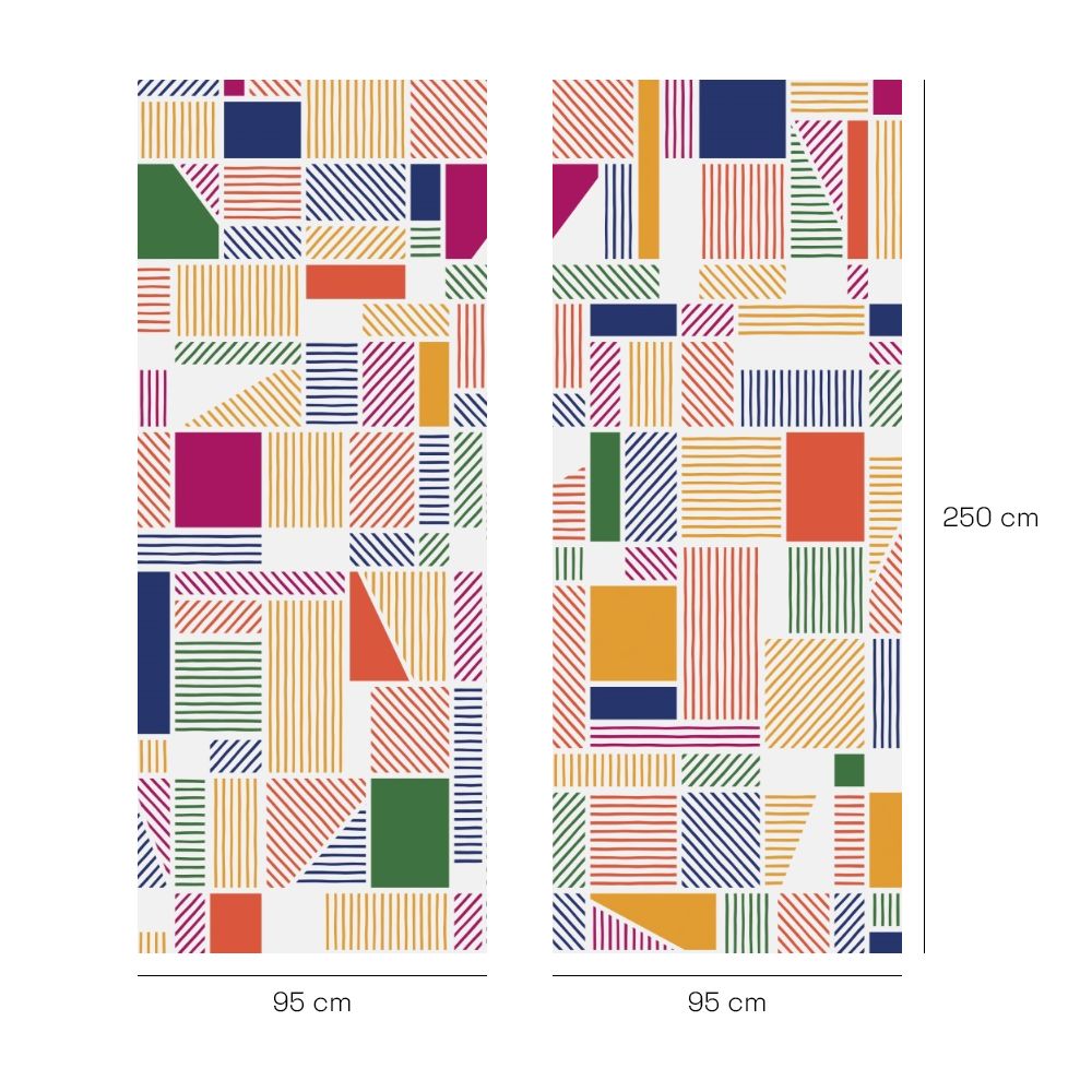 Papier peint "Motifs géométriques colorés"