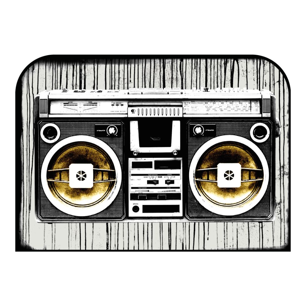 Tête de lit boombox – vue d'ambiance