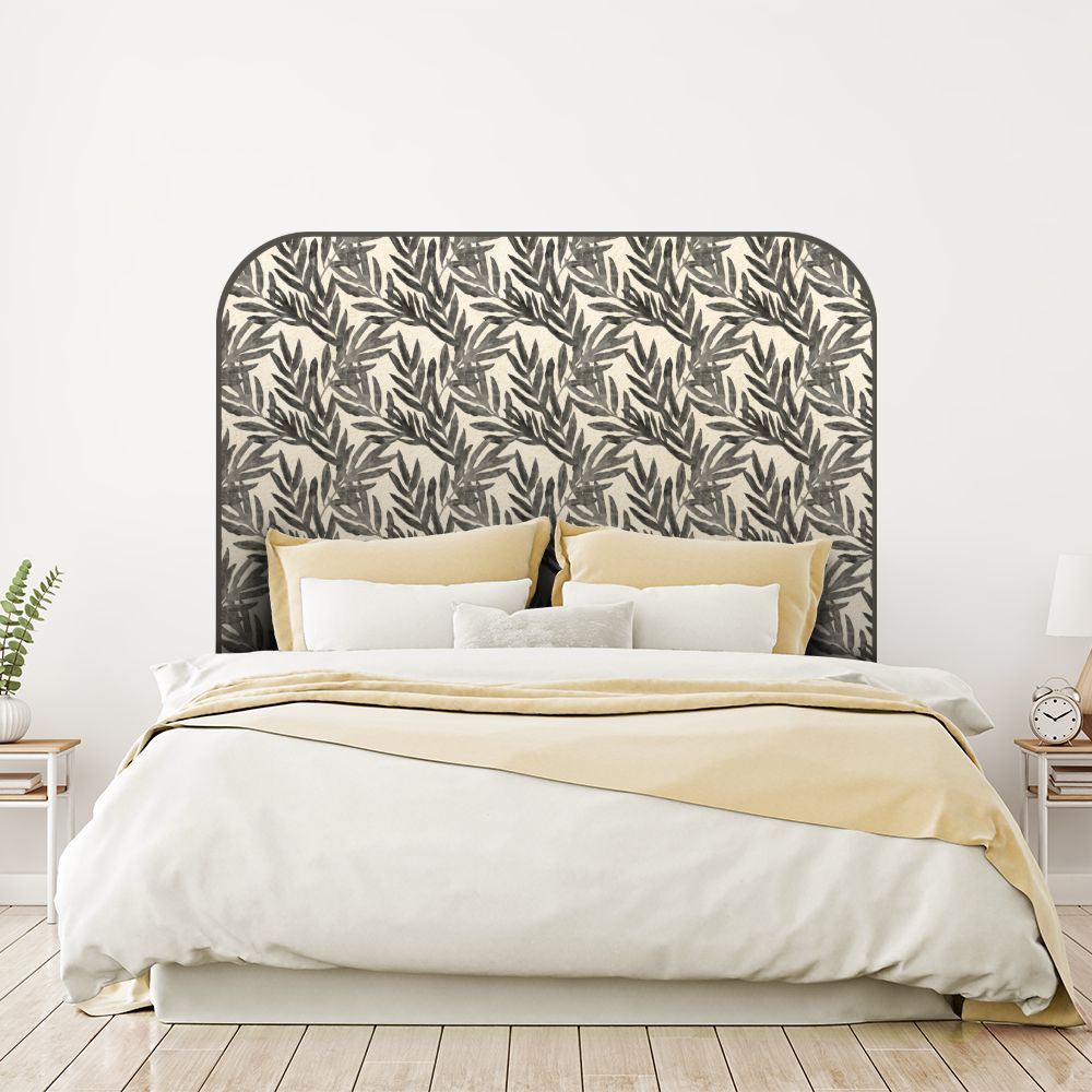 Tête de lit feuillage – gris – 180 × 95 cm