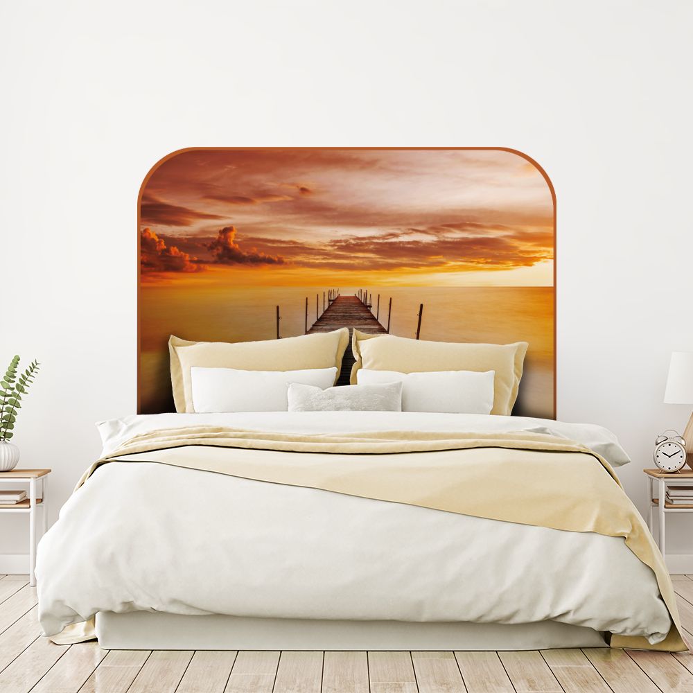 Tête de lit ponton – orange – 180 × 95 cm
