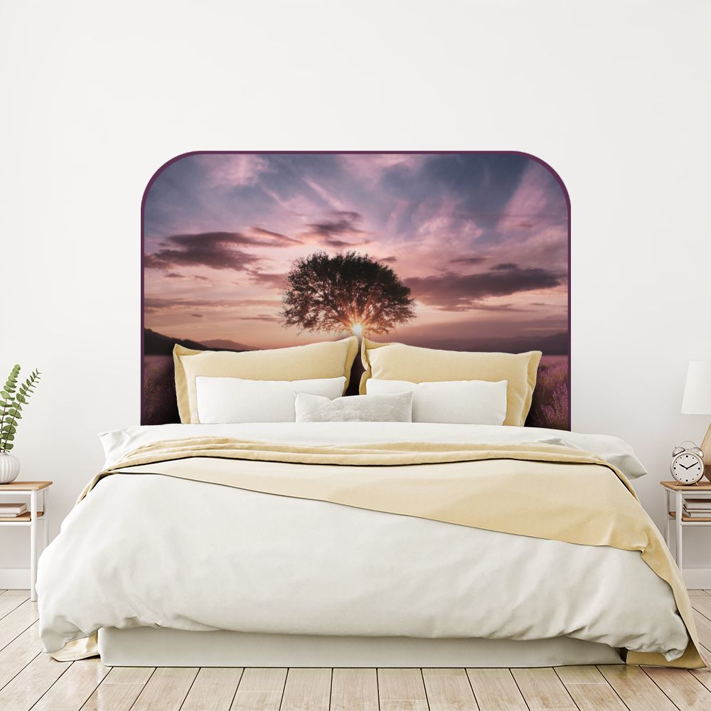 Tête de lit arbre – violet – 180 × 95 cm