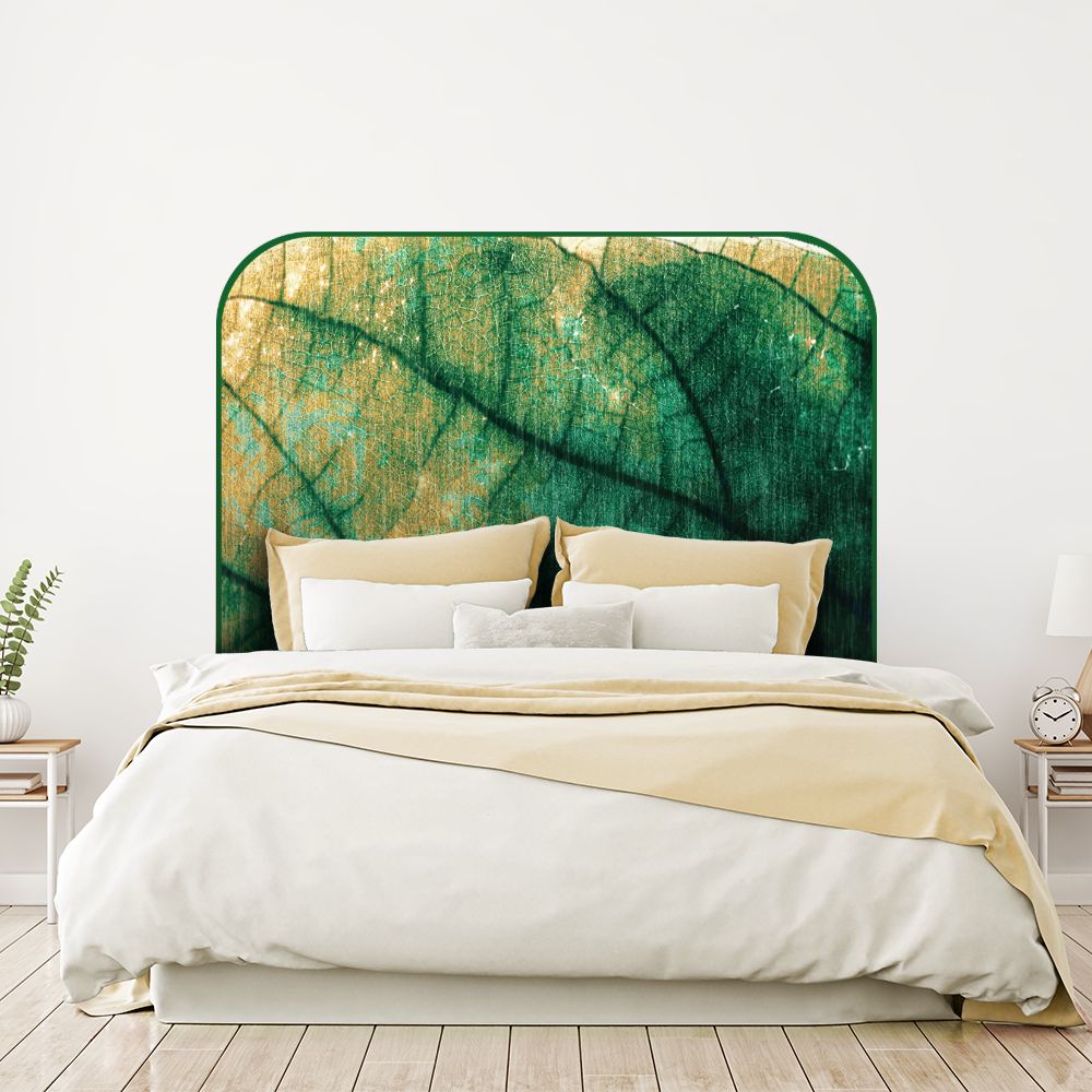 Tête de lit feuille – vert – 180 × 95 cm