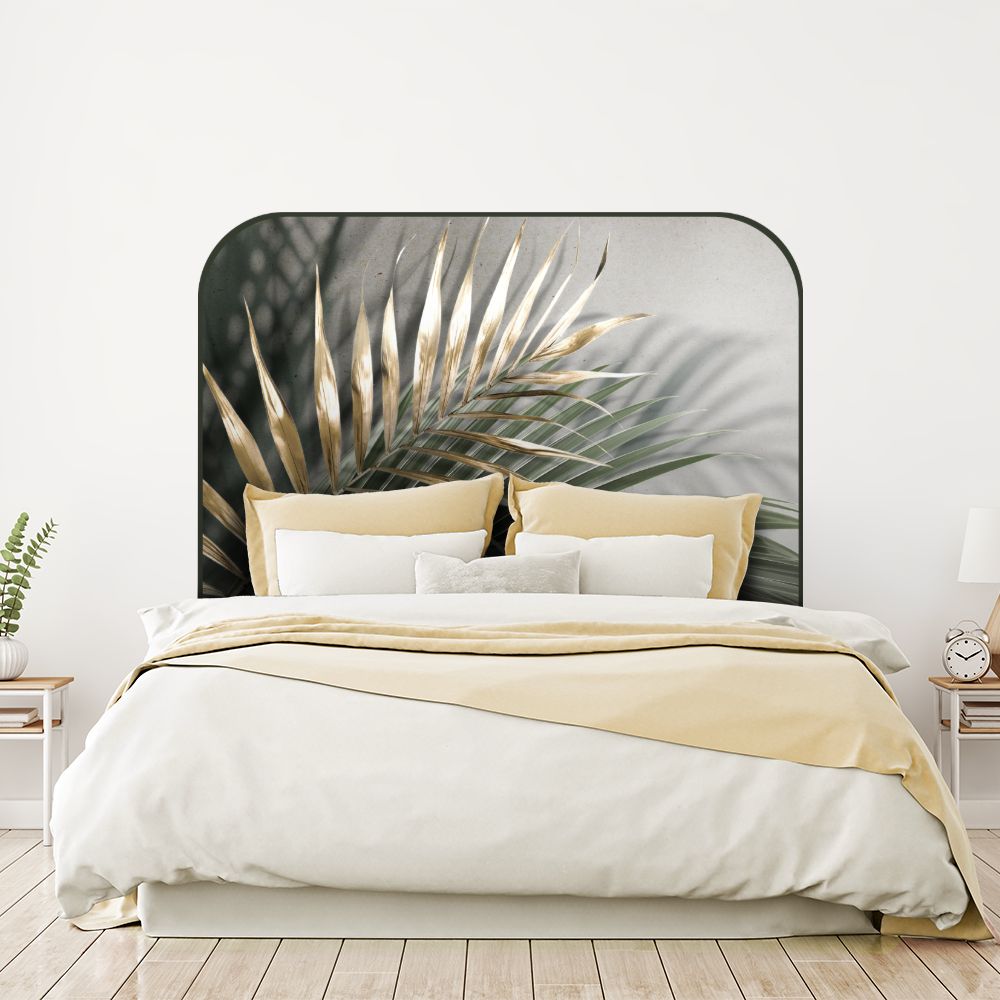 Tête de lit feuilles tropicales – vert – 180 × 95 cm