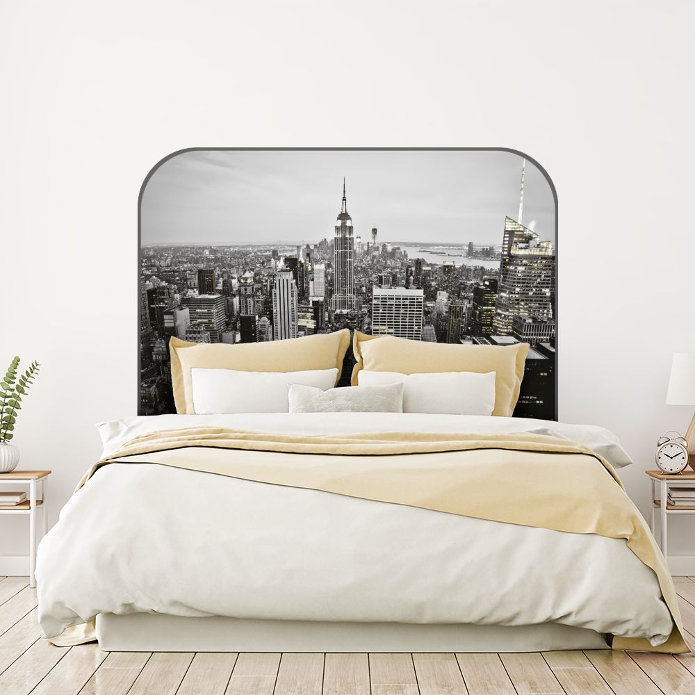 Tête de lit gratte-ciel – gris – 180 × 95 cm