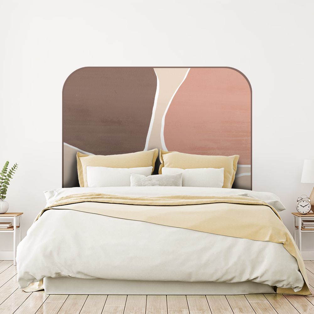 Tête de lit formes géométriques – brun – 180 × 95 cm